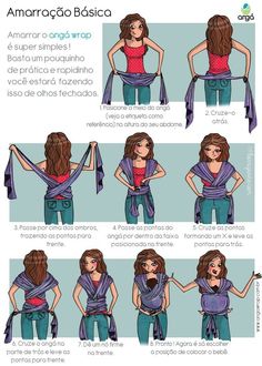 the instructions for how to tie a scarf around your neck and shoulders in different ways