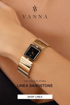 The Sandstone captivates the eye, perfectly fusing the watch with a bracelet Easily elevate your date-night look or transform your loungewear to casual chic. Sandstone is an Earth energy stone. A rejuvenating stone that helps you feel recharged and alive because it connects you with the energy of the cosmos- The perfect Christmas gift or birthday gift. Modern Gold Diamond Watch For Evening, Modern Everyday Luxury Jewelry With Round Dial, Luxury Yellow Gold Stainless Steel Watches, Modern Gold Jewelry And Watches With Polished Finish, Rose Gold Jewelry With Rectangular Dial And Polished Finish, Luxury Diamond Watch With Stainless Steel Bracelet Strap, Luxury Stainless Steel Jewelry And Watches With Polished Finish, Luxury Metal Watches With Polished Finish, Luxury Metal Watch With Polished Finish