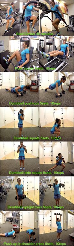 a series of photos showing how to do an exercise