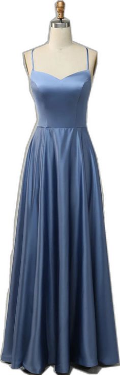 A Line Formal Dress, Long Bridesmaid Dress, Dress Halter, Grey Blue, Evening Party, Formal Dress, Bridesmaid Dress, A Line, Satin