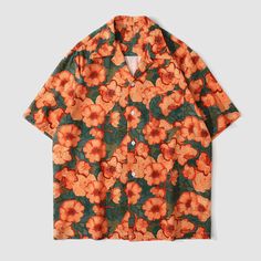 Costume Bags, Button Ups, Flower Button, Print Design Pattern, Loose Shirt, Floral Print Shirt, Vintage Floral Print, Loose Shirts, Streetwear Women