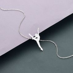 Color: Silver Necklaces For Girls, Book Clock, Ballerina Dance, Vintage Bookends, Dance Necklace, Ballerina Dancing, Ballet Dancer, Holiday Jewelry, Girls Necklaces