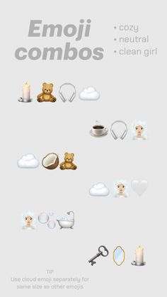 the emoji combos are designed to look like clouds, teddy bears and other things