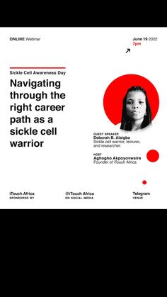 a poster with the words navigating through the right career path as a sick cell warrior