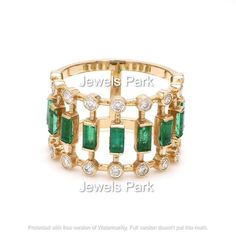 Emerald dot and dash ring 14K 18K gold | Natural emerald cut ring with diamond | Baguette cut emerald eternity band ring | Emerald ring goldSTONE DETAILS :✦ Gemstone : Emerald✦ Gemstone Type : Natural✦ Gemstone Size : 4x2 MM✦ Gemstone Shape : Baguette cut✦ Number of gemstones : 9✦ Gemstone Weight : 1-2 Carats✦ Gemstone Grade : AAADIAMOND DETAILS :✦ Diamond Type : Natural✦ Diamond Size : 2.00 mm✦ Diamond Color : F-G✦ Diamond Clarity : Slightly included✦ Diamond Cut : Excellent - Very Good✦ Diamon Dot And Dash, Emerald Cut Ring, Diamond Baguette, Bezel Set Ring, Emerald Cut Rings, Gold Rings Fashion