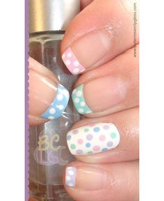 Hop to it: 12 of the best Easter inspired nail art! www.ddgdaily.com #easterdigits Easter Themed Nails, Polka Dot Nail Art, Unghie Nail Art, Easter Nail Art, Dot Nail Art, Polka Dot Nails, Dots Nails, Nails Polish, Spring Nail Art