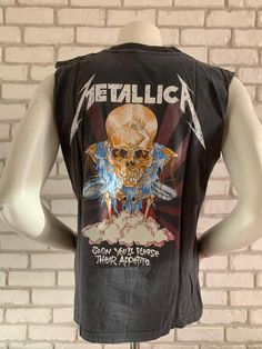 80s Rock Fashion, Metallica Vintage, Metallica Tee, Iron Maiden Shirt, Oversized Long Sleeve Shirt, Band Outfits, Iron Maiden, Sleeveless Tshirt, Crop Shirt