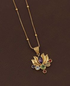 Chakra Gemstone Gold Plated Lotus Necklace - Spiritual and Elegant Jewelry – Buddha Groove