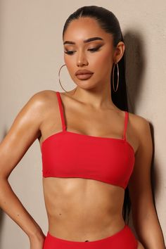 Available In Red. Mix And Match Bikini Top Pair with any style from our Maui Mix and Match Swim Collection to complete the look! Separate Top Bandeau Top Halter Strap Full Stretch Shell: 82% Nylon 18% Spandex Lining: 92% Polyester 8% Spandex Imported Final Sale | Maui Mix And Match Bandeau Bikini Top in Red size Large by Fashion Nova Top Halter, Halter Strap, Fashion Nova Models, 2 Piece Swimsuits, Fashion Nova Jeans, Bandeau Top, Mens Activewear, Mix N Match, Red Fashion