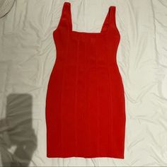 This Dress Has A Very Thick Material Which Helps To Enhance Your Beautiful Curves Brand New Never Worn With Tags 95% Polyester & 5% Spandex Red Mini Length Elastane Bodycon Dress, Red Mini Length Bodycon Dress, Red Mini Length Elastane Dress, Red Stretch Bandage Dress, Red Elastane Summer Dresses, Red Fitted Mini Bandage Dress, Red Sleeveless Fitted Bandage Dress, Red Fitted Sleeveless Bandage Dress, Red Elastane Bodycon Summer Dress