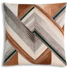 a decorative pillow with multicolored stripes on it