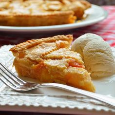 a slice of pie and ice cream on a plate