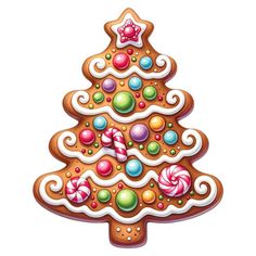 a gingerbread christmas tree with candy and candies on it's top,