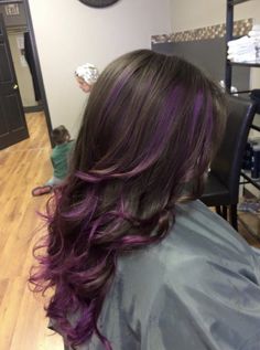 Purple Brown Hair, Dip Dye Hair, Hair Color Purple, Pretty Hair Color, Hair Stylies