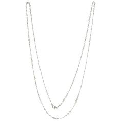 JR 20.78 Carat Rose Cut Diamond Necklace This statement necklace provides with a complete look in itself. Its made by 3.6mm-4.10mm White Round Rose cut diamond linked with 18 karat White gold. Clasp is Specially made with Pave Diamond setting. It can be worn as long or wrapped twice around the neck. Necklace length : 37" Inch Necklace Length can resize upon request, Addition details or Video upon request. Also available in 18 karat Rose Gold and Yellow Gold in larger or smaller sizes , contact u Neck Necklace, Diamond Chain Necklace, Flawless Diamond, Pearl Chain Necklace, Vintage Necklaces, Gold Diamond Necklace, Circle Diamond, Emerald Necklace, White Gold Necklaces