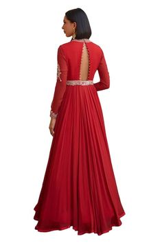 Buy Red Anarkali Georgette Embroidery Tilla Scallop Gulnar With Dupatta For Women by Isha Gupta Tayal Online at Aza Fashions. Anarkali Georgette, Isha Gupta, Red Anarkali, Anarkali With Dupatta, Embroidered Anarkali, Embroidered Dupatta, Stylish Party Dresses, Blue Outfit, Bead Embroidery