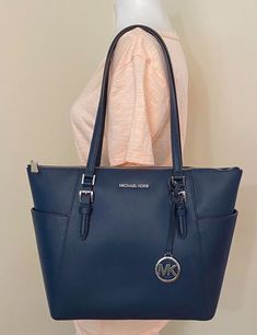 #ad Great shopping ideas for Michael Kors Charlotte East West Top Zip Navy Saffiano Leather Shoulder Tote, Fashion Women's Bags Pocket Top, East West, Shoulder Tote, Fashion Bags, Bags Handbags, Zip Pockets, Shoe Accessories, Shoulder Strap, Michael Kors