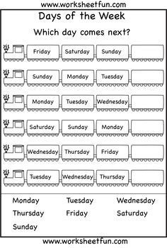 the days of the week worksheet is shown in black and white with an image of