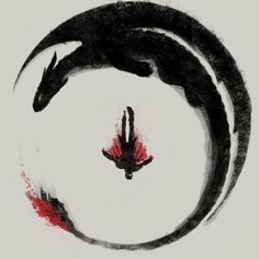 an image of a dragon in the middle of a circle with blood on it's side