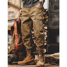 Season:Spring   Fall,Winter; Fabric:Cotton Blend; Gender:Men's; Style:Fashion,Casual; Occasion:Outdoor,Going out,Daily; Fit Type:Regular Fit; Function:Comfort,Soft,Breathable; Waistline:Mid Waist; Pattern:Plain; Design:Elastic Waist,Drawstring,Pocket; Pants Type:Techwear,Cargo Trousers,Cargo Pants; Front page:FF; Listing Date:11/24/2023; Hips:; Length:; Waist: Casual Brown Winter Cargo Pants, Baggy Khaki Bottoms For Winter, Brown Cargo Pants For Winter, Winter Brown Cargo Pants, Baggy Cargo Pants For Winter Outdoor Use, Casual Khaki Bottoms For Winter, Khaki Baggy Pants For Winter, Khaki Utility Cargo Pants For Winter, Winter Utility Khaki Cargo Pants