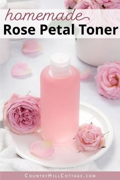 Diy Rose Water Toner, Toner Diy, Homemade Rose Water, Rose Water Diy, Rose Toner, Rose Water Toner, How To Make Rose, Natural Toner