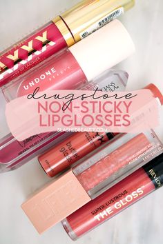 As someone who used to hate lipgloss, these are absolutely the best non-sticky drugstore lipglosses that are comfortable to wear while offering high shine. Best Lip Gloss Not Sticky, Best Non Sticky Lip Gloss, Drugstore Lip Products, Non Sticky Lip Gloss, Best Lipgloss, Drugstore Lipgloss, Fuller Lips Naturally, Drugstore Lips, Budget Beauty