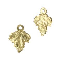 14K Gold Yellow 7.5x9.5mm Leaf Charm