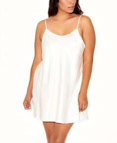 Slip into iCollections sleek silky chemise. Perfect for lounging and after bathing. Pretty for a special occasion and fun to mix with wardrobe. Satin Chemise, Designer Sportswear, Strapless Bralette, Matching Robes, Strapless Corset, Teddy Lingerie, Plus Size Bra, Golf Outfit, Costume Accessories