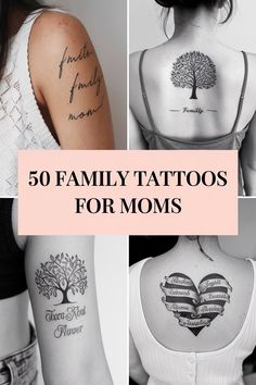 the top 50 family tattoos for moms and dads on their upper back ribs