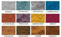 the color chart for different colors of paint