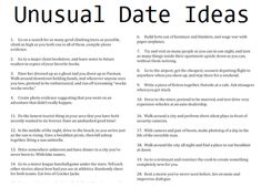 Witchy Date Ideas, Weird Date Ideas, Inside Date Ideas, Quick Date Ideas, Fancy Date Ideas, Date Ideas Tumblr, Hot Date Ideas, Funny Date Ideas, Mini Date Ideas