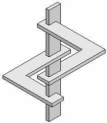 a line drawing of a wooden post with one end missing from the top and another end missing from the bottom