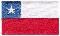 the texas state flag patch is shown in red, white and blue with a star on it