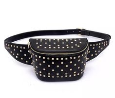 Cute fun studded fanny pack belt bag Casual Crossbody Bag With Removable Belt, Trendy Rectangular Belt Bag, Trendy Rectangular Bag With Removable Belt, Casual Rectangular Belt Bag, Casual Belt Bag With Removable Belt, Trendy Belt Bag With Adjustable Strap, Casual Crossbody Bag With Belt Detail, Casual Crossbody Bag With Belt, Trendy Shoulder Belt Bag With Adjustable Strap