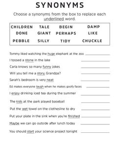 a printable worksheet with words and pictures on it