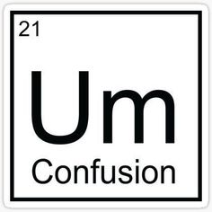 the element for confusion sticker is shown in black and white, with the word confusion below it