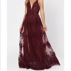 New With Tag - Gorgeous Dress In Original Packaging. Chic Purple Maxi Dress For Prom, Purple Floor-length Maxi Dress For Night Out, Wine Maxi Dress, Prom Dress Websites, Formal Lace Dress, Dress Sites, Blush Maxi Dress, Dress Websites, Dresses Occasion