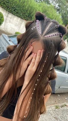 Fete Emo, Hair Up Styles, Braids For Long Hair, Hairstyles For School