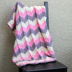 Knit Baby Blanket, Crochet Baby Blanket-KGThreads Purple Baby Blanket, Knit Chevron, Chevron Baby Blankets, Diy Baby Blanket, Newborn Blanket, Chevron Blanket, Newborn Blankets, Knitted Baby Clothes, Best Baby Shower Gifts