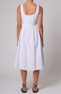 Rolla’s Leonie Sleeveless Midi Dress | Nordstrom Unlined A-line Midi Dress For Summer, Spring Linen A-line Midi Dress, Spring Unlined Linen Midi Dress, Spring Midi-length Unlined Linen Dress, Unlined A-line Linen Dress For Daywear, Summer A-line Unlined Midi Dress, Unlined Linen Sundress Midi Dress, Daywear Unlined Midi Linen Dress, Chic Linen Midi Sundress