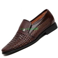 New Mens Slip On Woven Hollow Out Breathable Loafer Summer Sandals | eBay Summer Business Slip-on Loafers, Summer Business Dress Shoes With Rubber Sole, Business Slip-ons For Summer, Brown Slip-on Loafers For Summer, Brown Slip-on Leather Shoes For Summer, Slip-on Dress Shoes With Flat Heel For Summer, Brown Leather Slip-on Shoes For Summer, Summer Business Slip-on Leather Shoes, Summer Slip-on Dress Shoes With Leather Sole