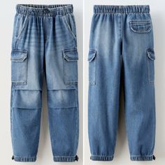 Brand New With Tags! Size 11 Cargo Parachute Pants, Jean Color, Denim Cargo, Zara Girl, Girls Denim, Kids Bottoms, Colored Jeans, Jeans Pants, Parachute Pants