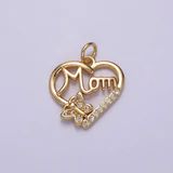 Dainty Mom Charm Pendant, Mother's Day Charms Pendants, Mom Heart, 18k Gold Filled Charm Micro Pave Mom Charm Dangle Pendant E-711 | DLUXCA Green Stone Jewelry, Gold Jewelry Necklace, Gold Stone, Fashion Jewelry Necklaces, 10k Gold, Stone Jewelry