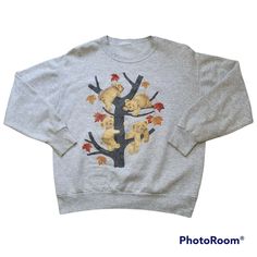 Vtg 90s Autum Fall Teddybear Leaf Sweater Gray Womens XL. Sweater is in fair pre owned condition. Graphic has some fading to it, has very light staining on sleeve cuffs and a few dots on upper shoulder. Leaf Sweater, Cute Sweaters, Fall Sweaters, Grey Sweater, Teddy Bear, Dots, Fashion Outfits, Sweatshirts, Grey