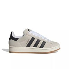 adidas Originals Campus 00s "Crystal White/Core Black/Off White" Unisex Shoe View 1 Good Is Good, Adidas Campus Shoes, Basketball Silhouette, Retro Trainers, Shoes For School, Adidas Campus 00s, Back To School Shoes, Tiktok Viral, Adidas Campus