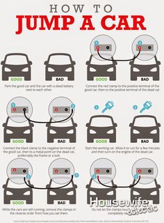 the instructions for how to jump a car