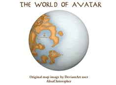 the world of avaar is shown in this book, with an orange and brown map on