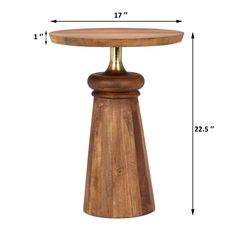 a wooden table with measurements for the top