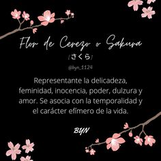 Significado flores sakura flor de cerezo Japón español Sakura Flower Meaning, Disney University, Kawaii Disney, Cherry Blossom Tattoo, Flower Meanings, Symbols And Meanings, Sakura Flower