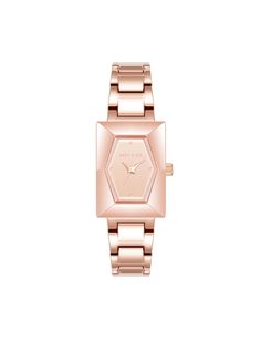 Anne Klein Rose Gold-Tone Faceted Case Bracelet Watch Formal Rose Gold Rectangular Watch Accessories, Timeless Rectangular Rose Gold Watch Accessories, Modern Rectangular Rose Gold Watch Bands, Rectangular Metal Watches With Metal Dial, Rose Gold Rectangular Watch With Bracelet Strap, Rose Gold Rectangular Watch With Metal Dial, Rectangular Rose Gold Watch With Bracelet Strap, Rectangular Rose Gold Watch With Metal Dial, Rose Gold Rectangular Dial Watch